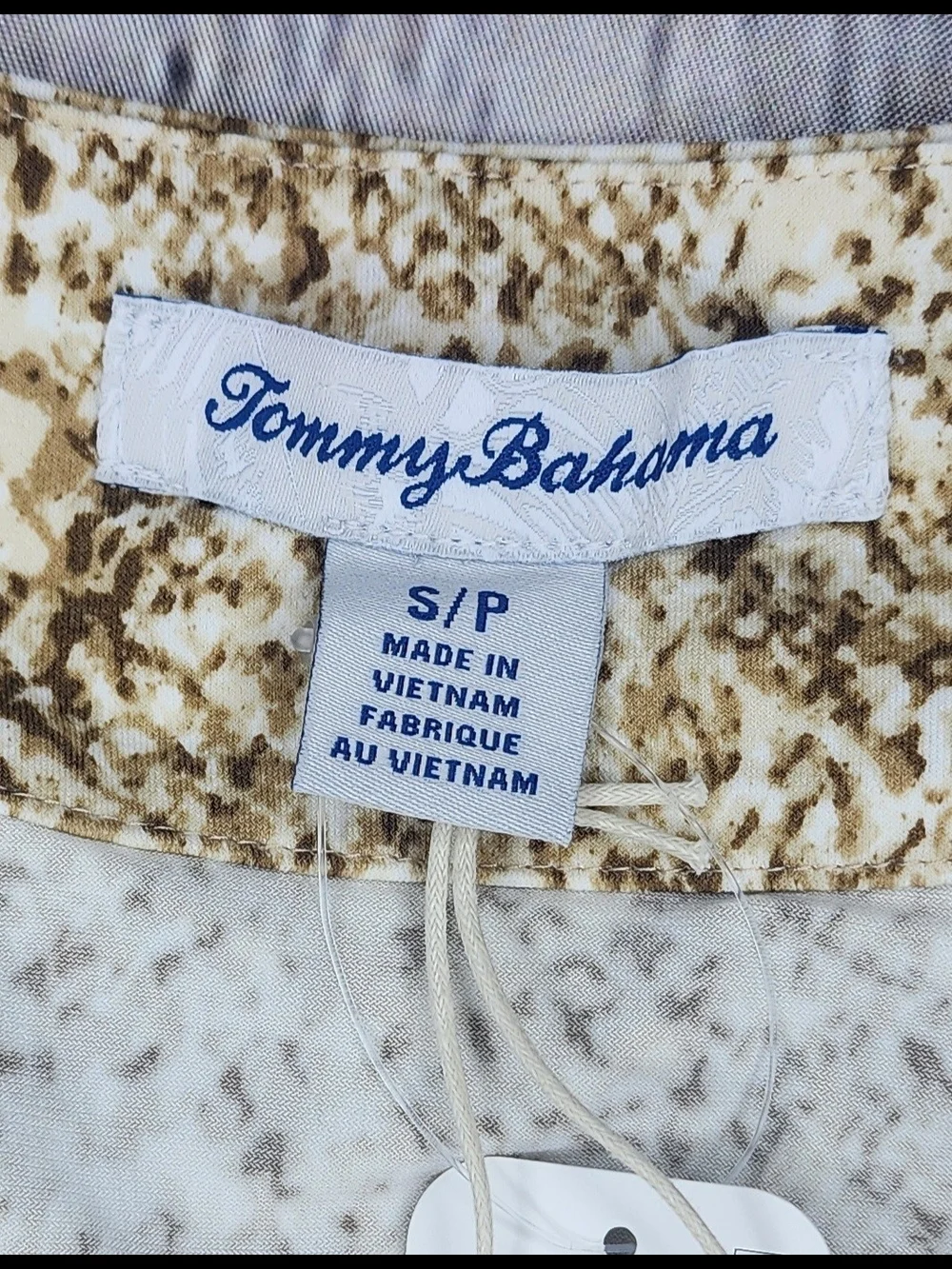 Tommy Bahama Cream and Gold-Print Draped Midi Dress- Clara - Picture 2 of 6